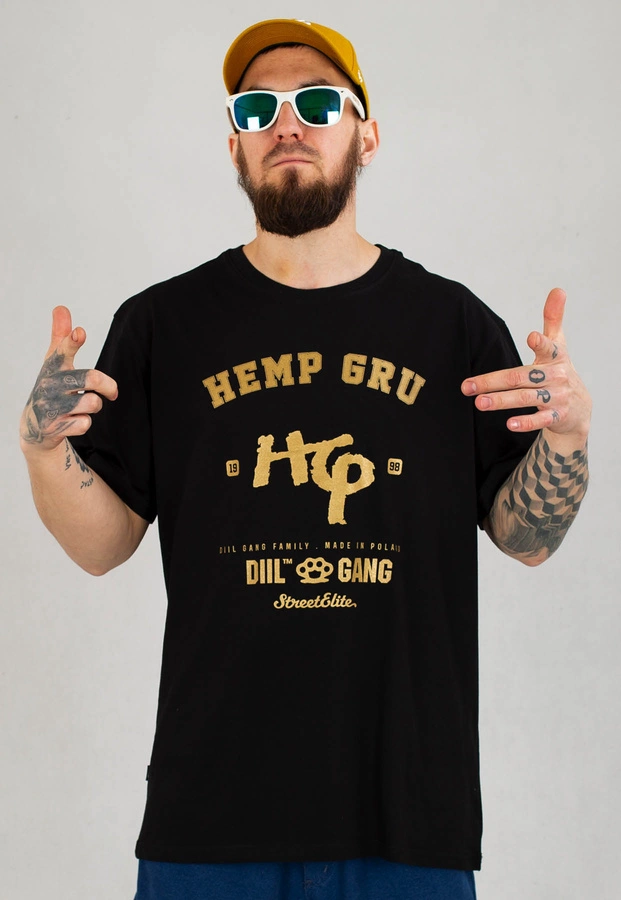 T-shirt Diil Hemp G czarno złoty