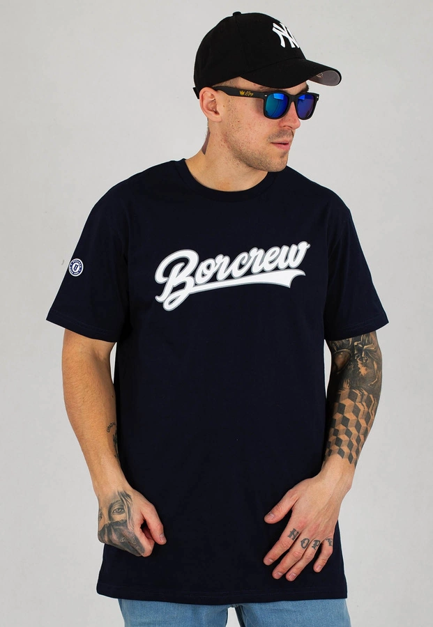 T-shirt B.O.R. Biuro Ochrony Rapu Baseball granatowy