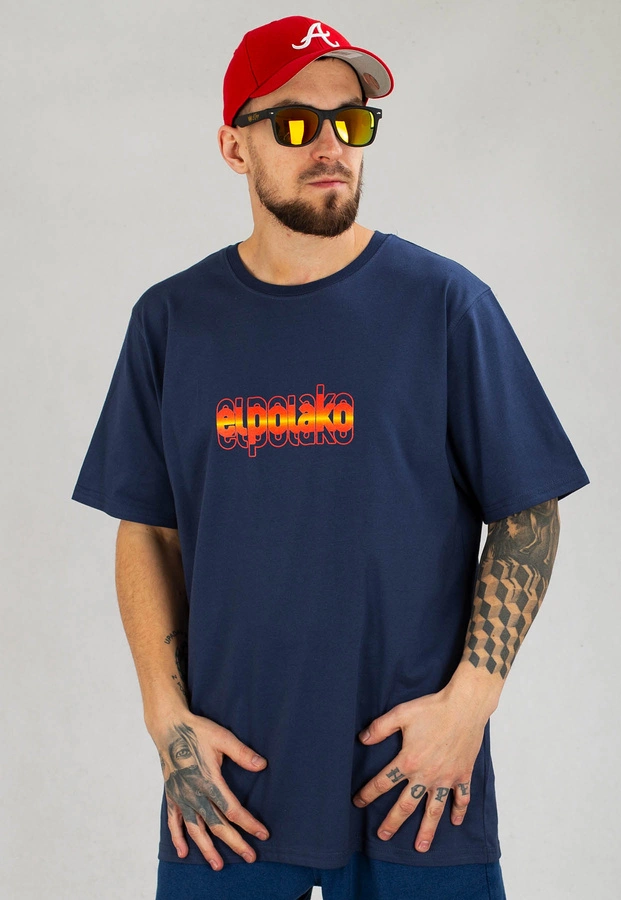 T-shirt El Polako Tripple granatowy