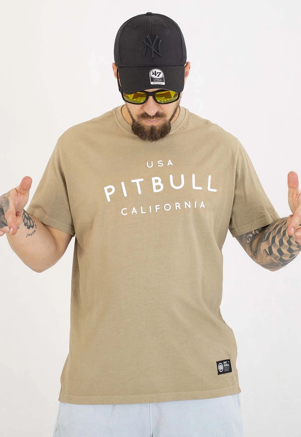 T-shirt Pit Bull Slim 190 USA Cal ultra light sand 