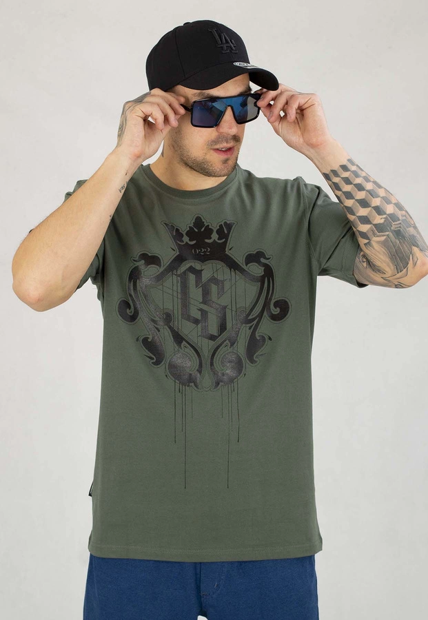 T-shirt Ciemna Strefa CS Duży Herb khaki