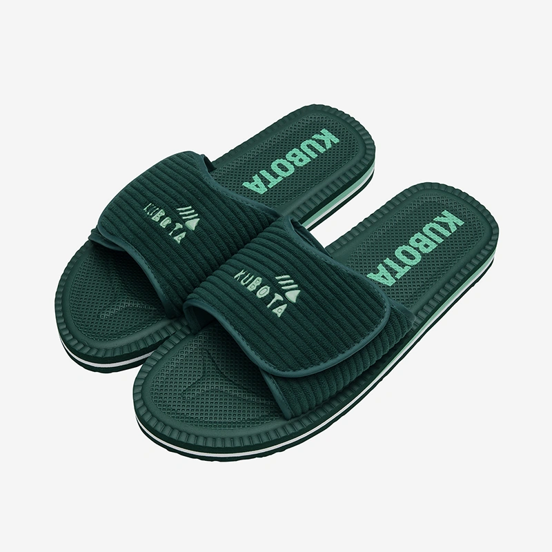 Klapki Kubota Sztruks K0000-100-013-20-1 ciemno zielone