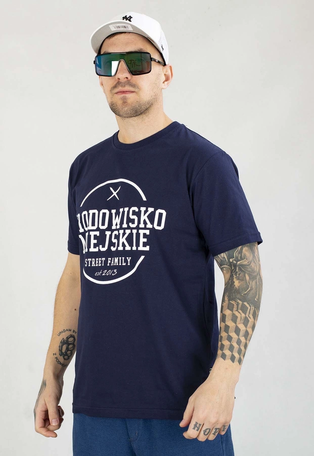 T-shirt Środowisko Miejskie Theme granatowo biały