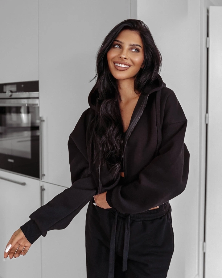 Bluza Olavoga Z Kapturem ZIP Overcast czarna