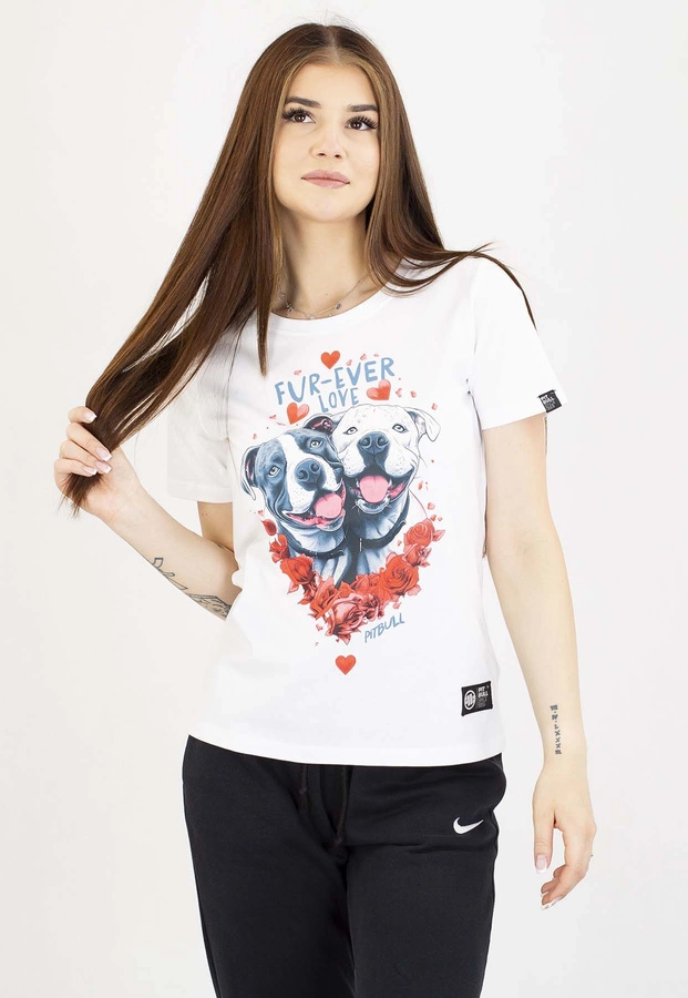 T-Shirt Pit Bull Fur Ever Love 190 white