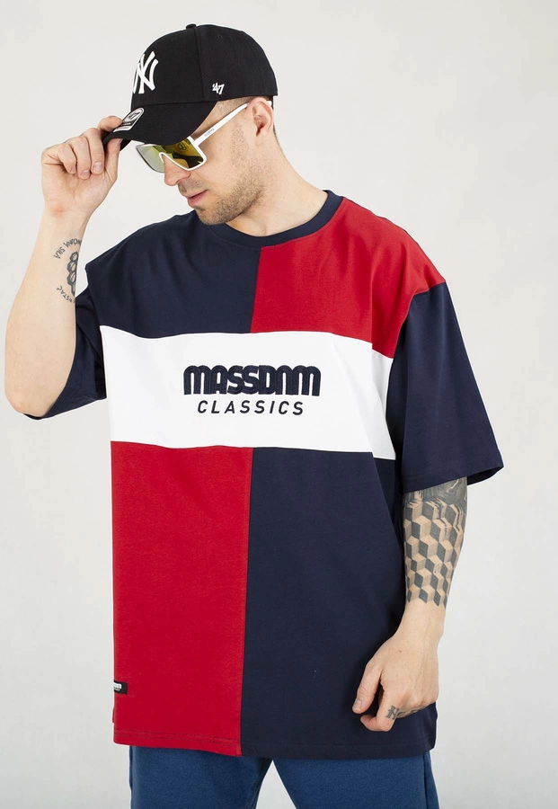 T-shirt Mass Tony granatowo czerwony
