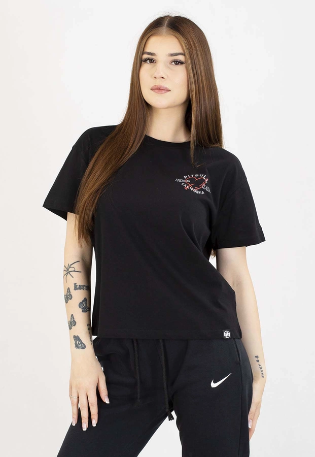 T-Shirt Pit Bull Oversize Heart 170 black