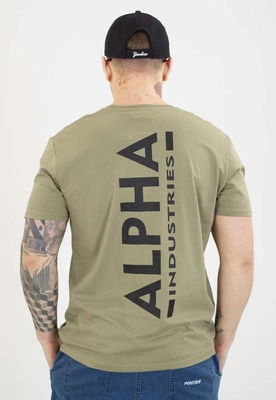 T-shirt Alpha Industries Back Print 128507 oliwkowo czarny
