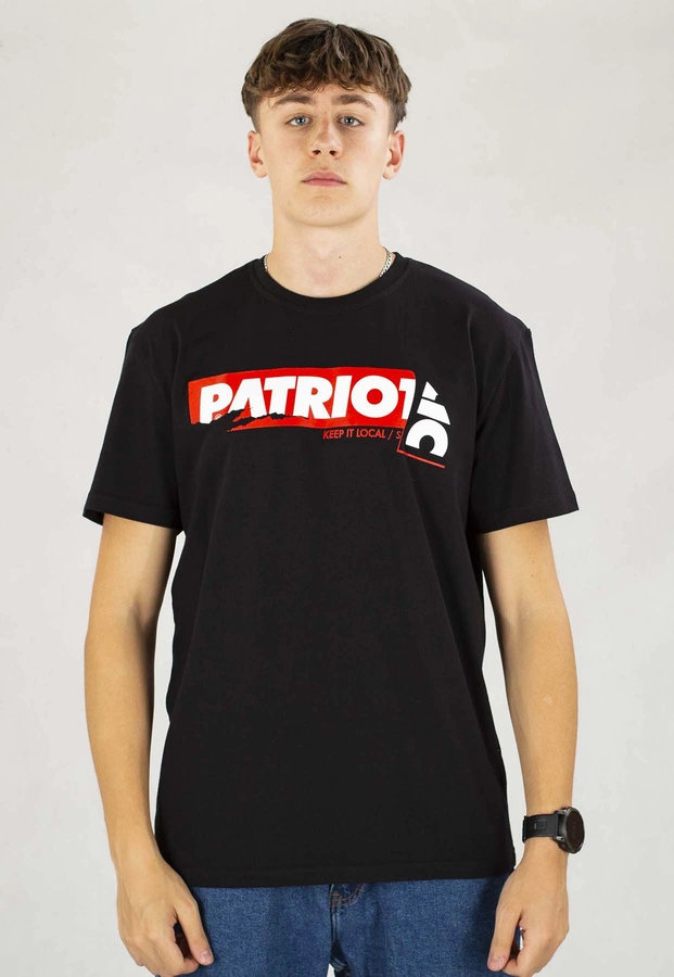 T-shirt Patriotic Sticker czarny