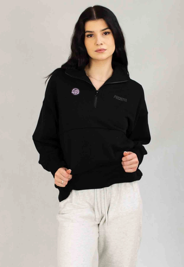 Bluza Prosto Bez Kaptura Half Zip Cla99y czarna