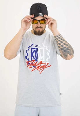 T-shirt Diil Gang szaro biały