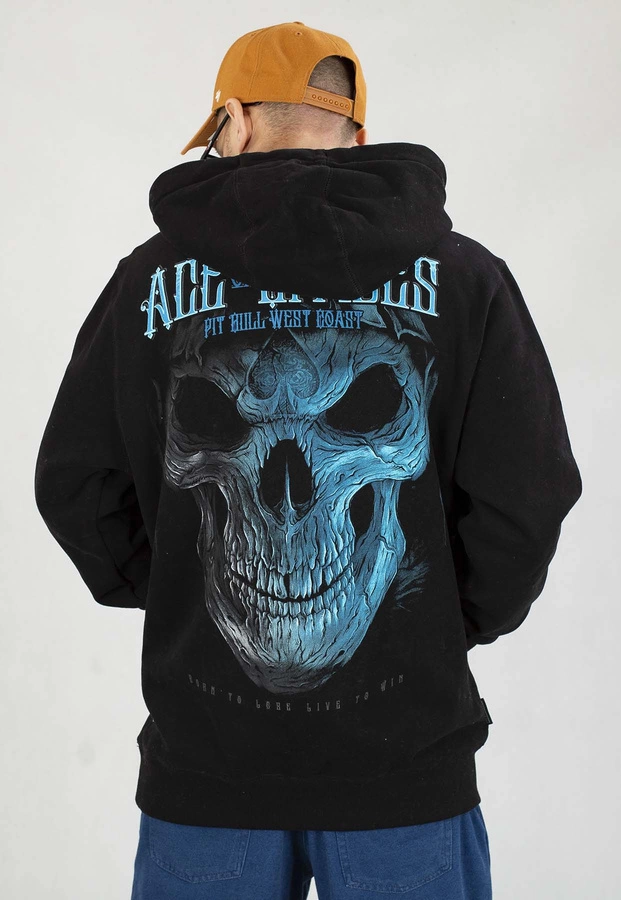 Bluza Pit Bull Z Kapturem Blue Skull czarna