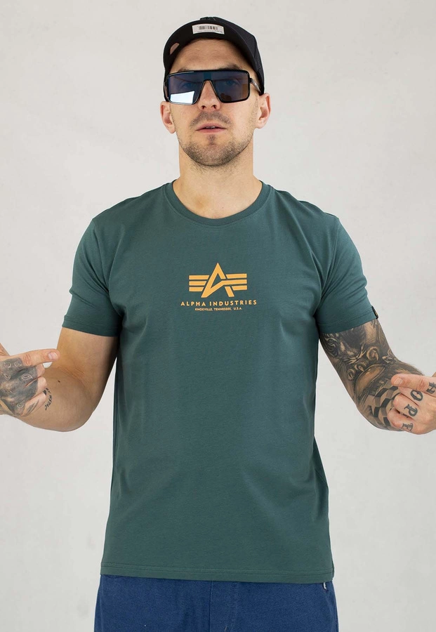 T-shirt Alpha Industries Basic T ML 118533 zielony