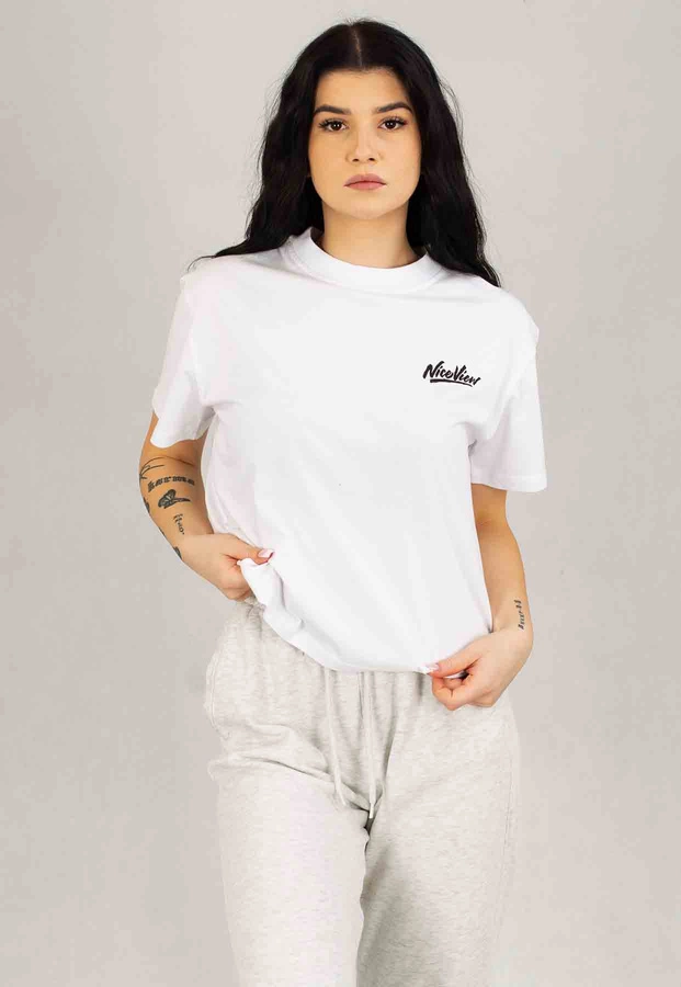 T-shirt Nice View Brand Small biały