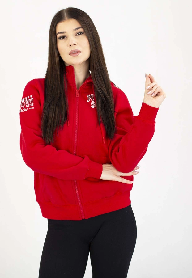 Bluza Pit Bull Z Kapturem Zip Fiora wild red