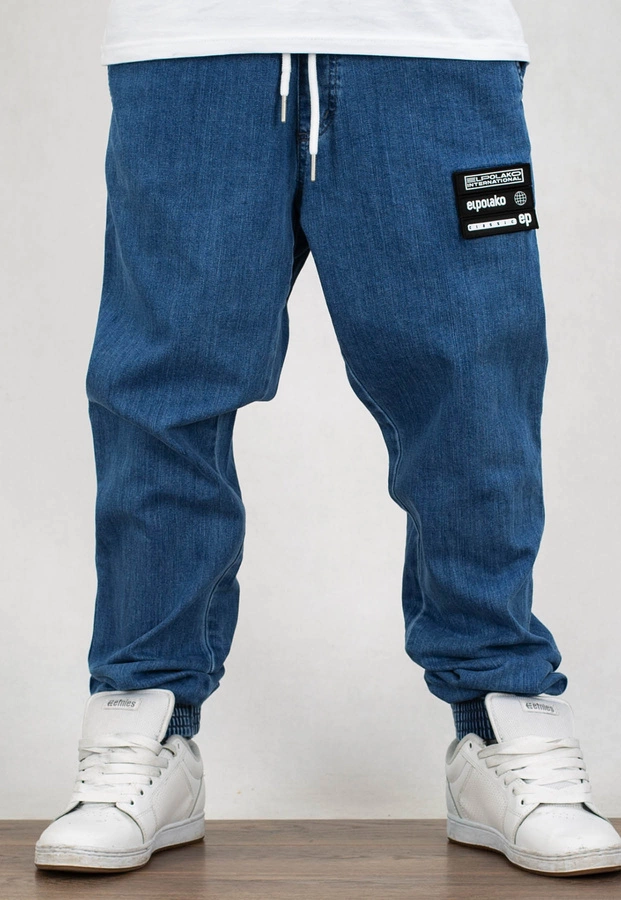 Spodnie El Polako Joggery Slim Jeans Sticker Front light