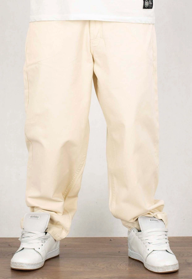 Spodnie Mass Pants Baggy Fit Slang kremowe