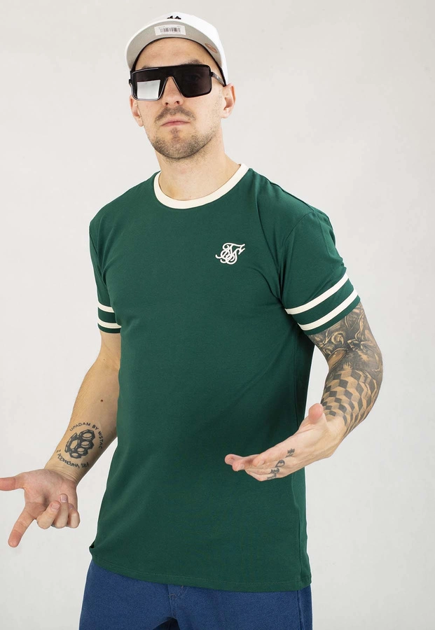 T-shirt SikSilk Tournament SS-26755 zielony