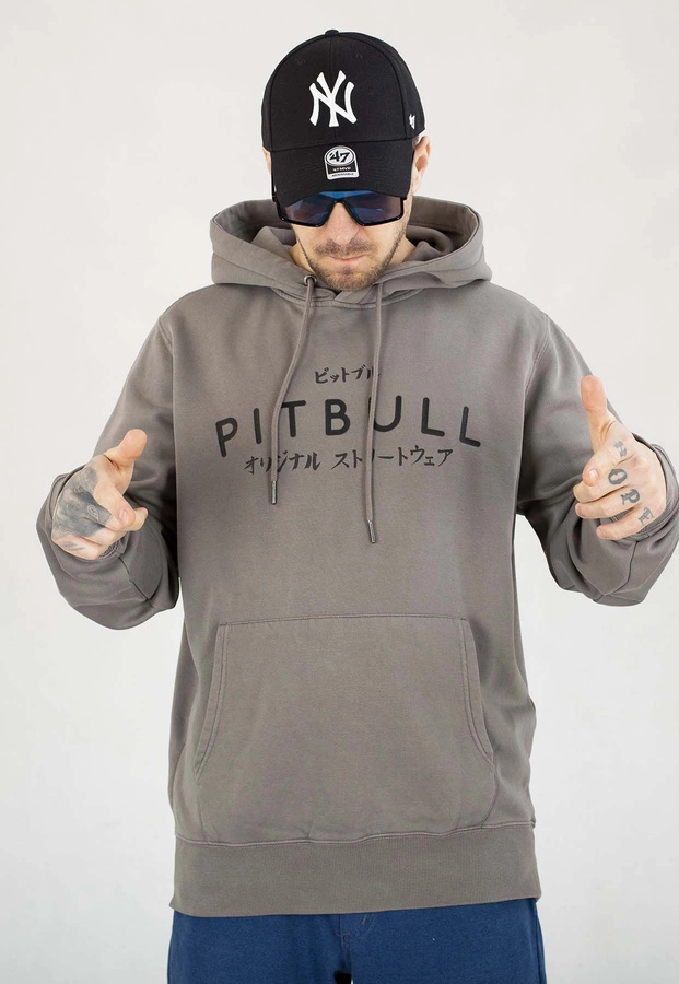 Bluza Pit Bull Z Kapturem MT Fuji washed grey