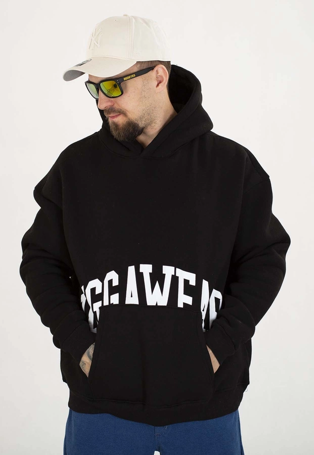 Bluza Jigga Wear Z Kapturem Baggy College czarna