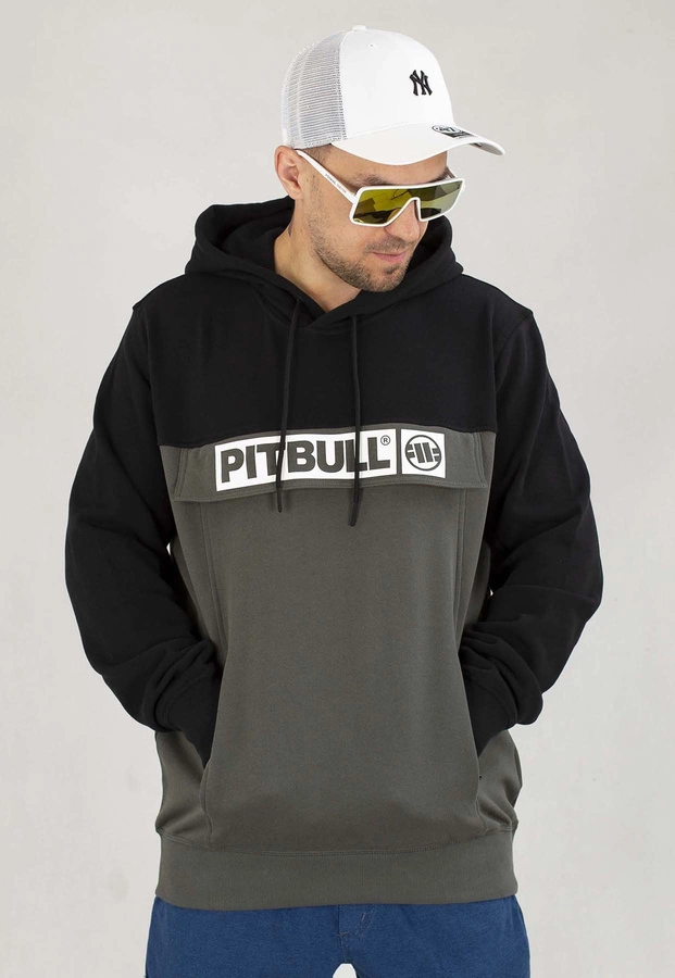 Bluza Pit Bull Z Kapturem Terry Two-Color Hilltop czarno oliwkowa