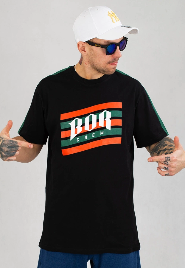 T-shirt B.O.R. Biuro Ochrony Rapu Premium BOR Flag czarny