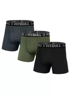 Bokserki Pit Bull 3 Pack Sport Mikrofibra oliwkowe grafitowe czarne