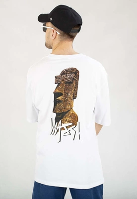 T-shirt Mass Maoi biały