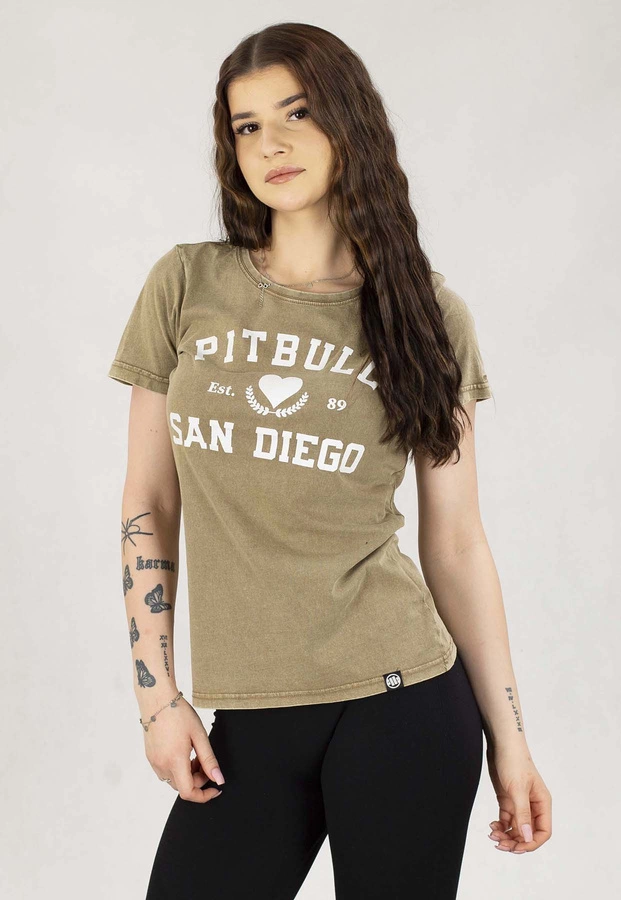 T-Shirt Pit Bull Denim Washed Love PB brązowy