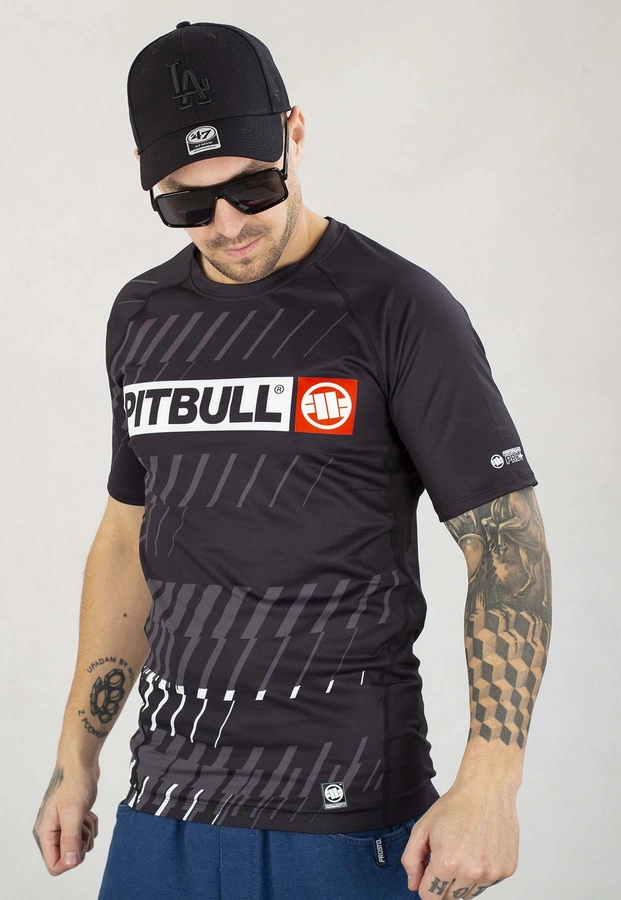 T-shirt Sportowy Pit Bull Rashguard Shortsleeve Street Dog czarny