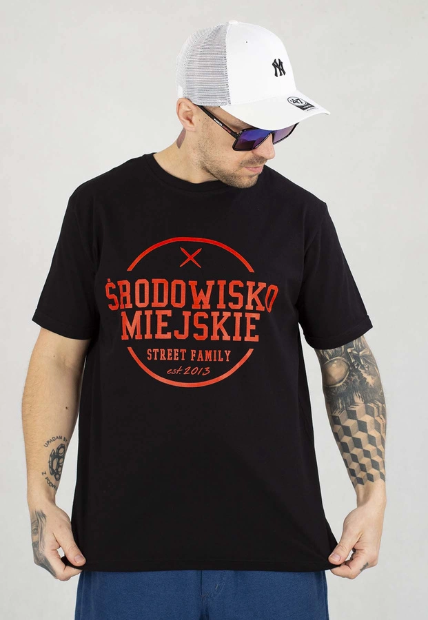 T-shirt Środowisko Miejskie Theme czarno czerwony