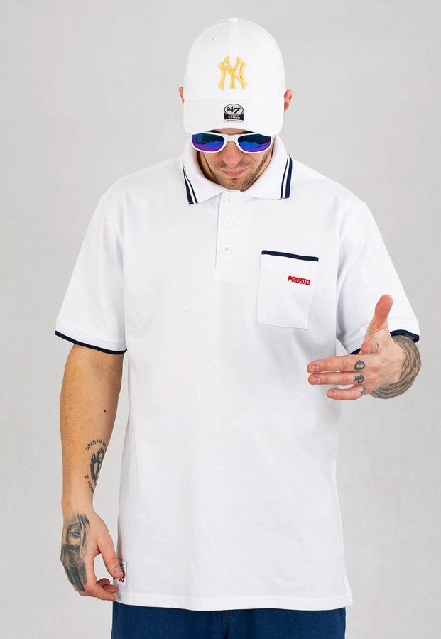 T-shirt Polo Prosto Mods biały