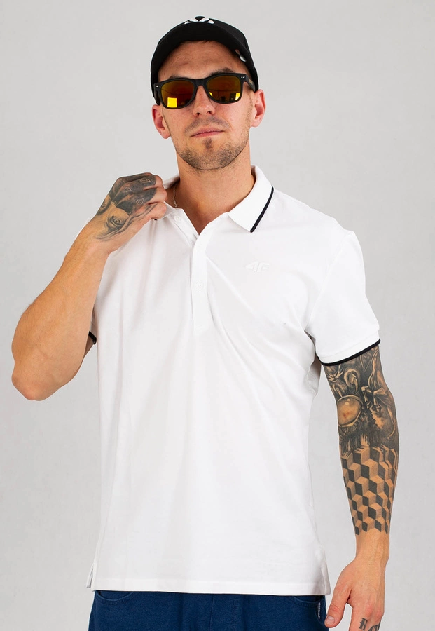 T-shirt Polo 4F TSM357 biały
