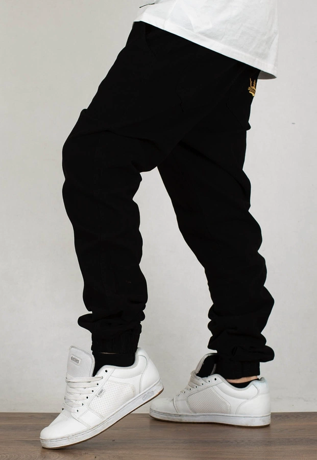 Spodnie Jigga Wear Jogger Crown czarno złote