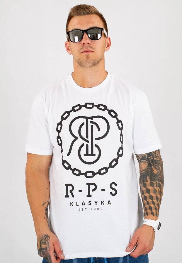 T-shirt RPS Rysiu Peja Solufka Chain biały