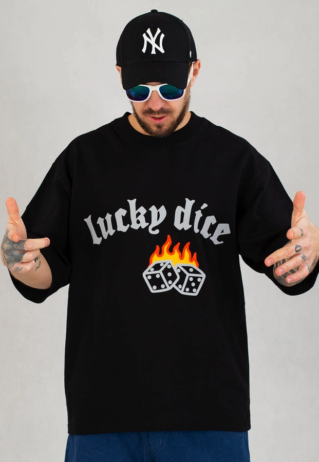 T-shirt Lucky Dice Bent Logo Color czarny