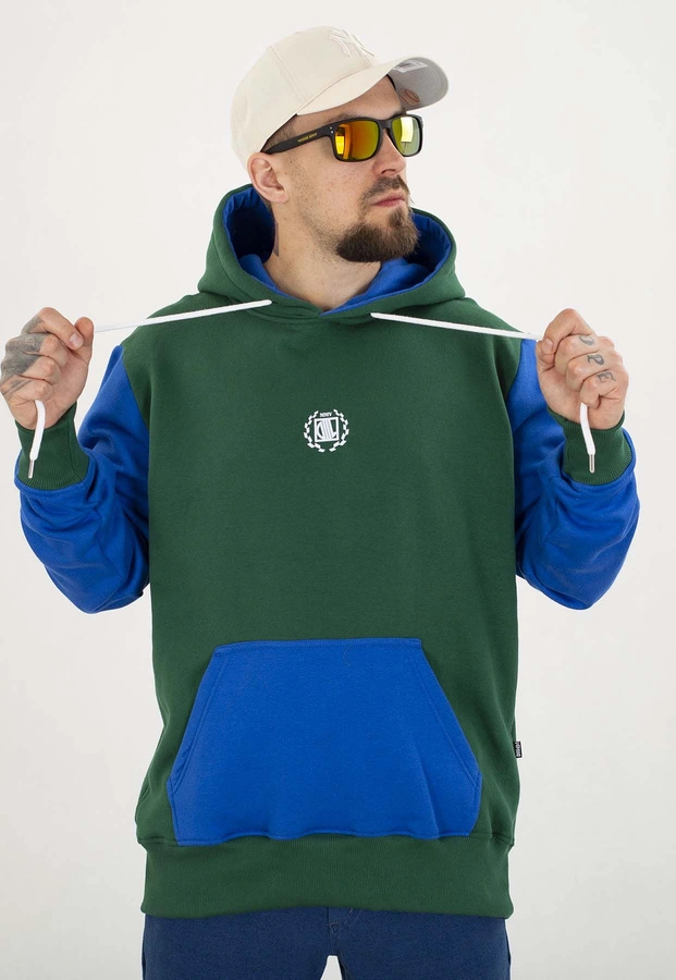 Bluza Diil Z Kapturem Small Double zielono chabrowa