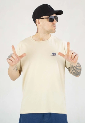 T-shirt Alpha Industries Basic Small Logo 188505 beżowy