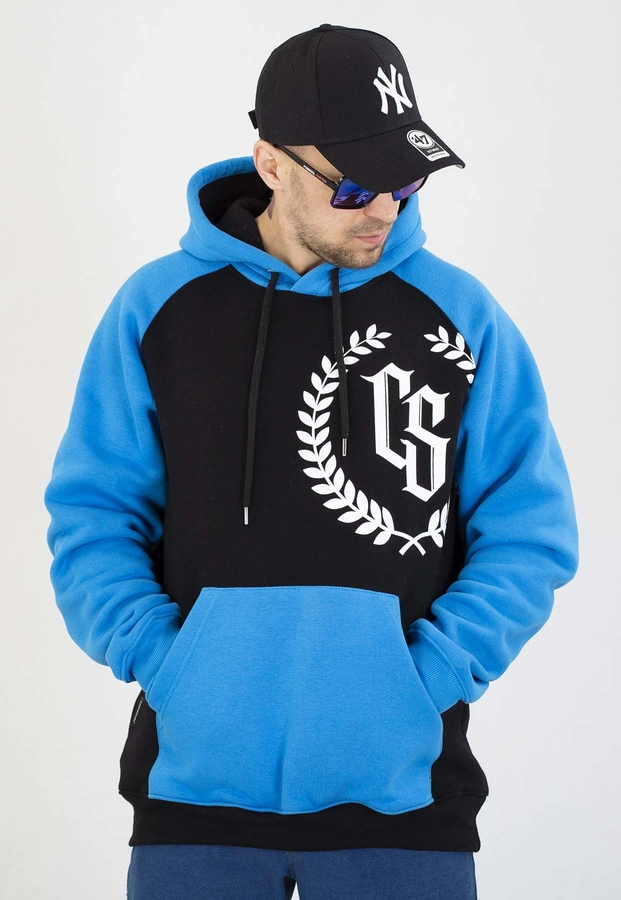 Bluza Ciemna Strefa Z Kapturem CS Reglan czarno niebieska