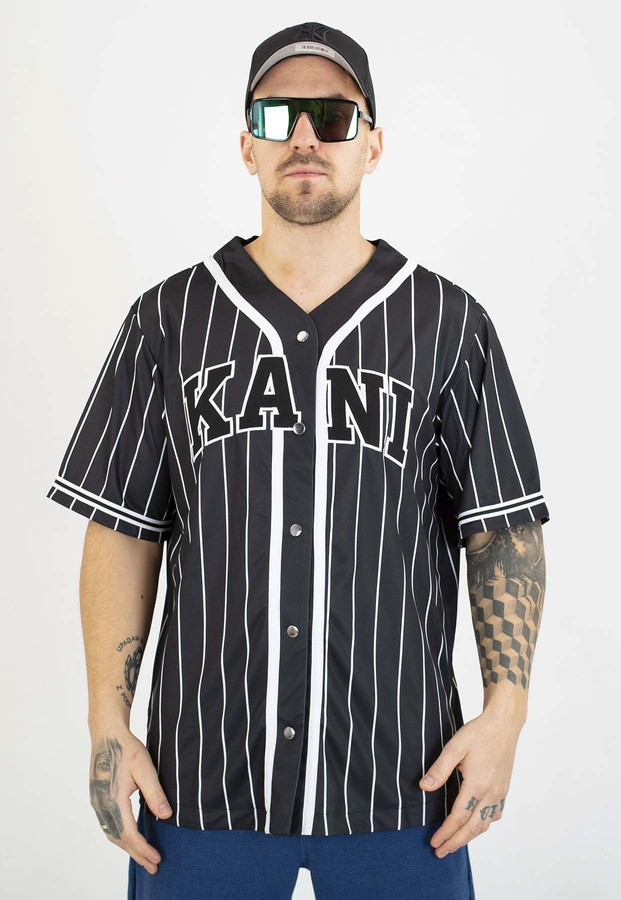 T-shirt Karl Kani Serif Pinstripe Baseball 6033360 czarno biały