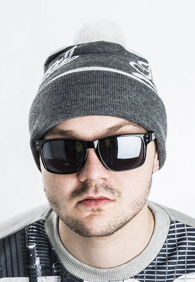 Czapka Koka Illegal Pompon szara