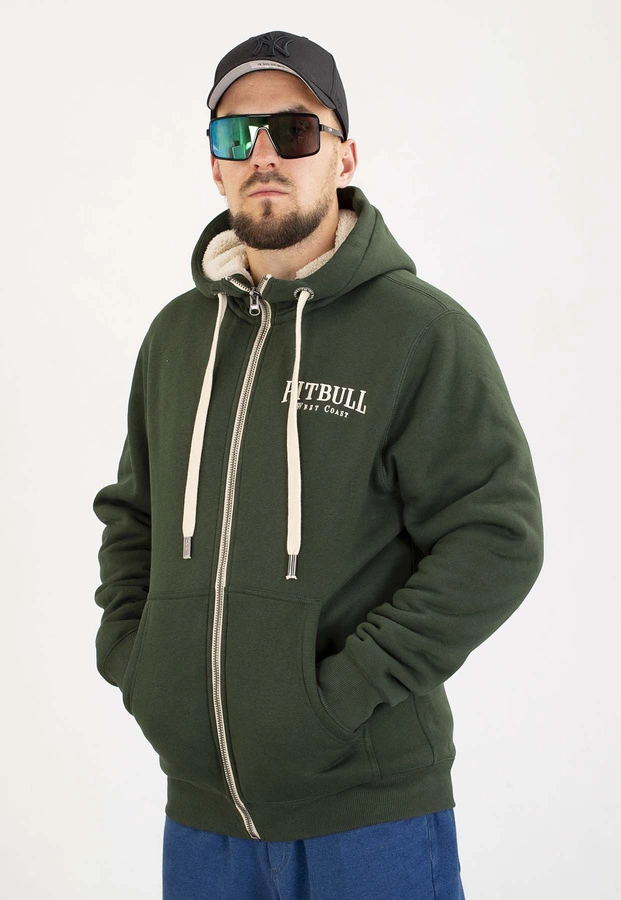 Bluza Pit Bull Z Kapturem ZIP Ruffin Detroit dark green