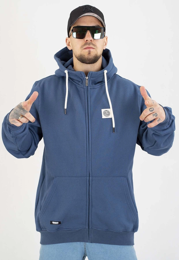 Bluza Mass Z Kapturem ZIP Patch niebieska