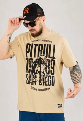 T-shirt Pit Bull San Diego Dog piaskowy