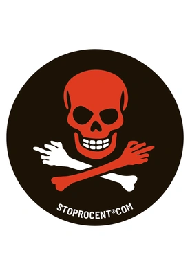 Wlepa Stoprocent New Skull czarno czerwona