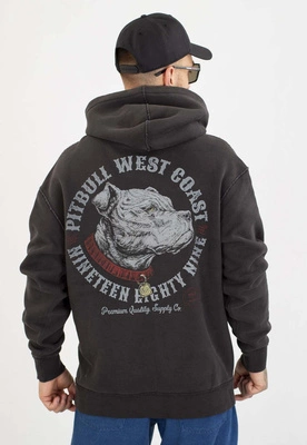Bluza Pit Bull Z Kapturem Strenght & Respect washed dark graphite