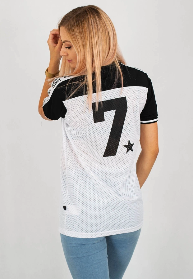 T-shirt Lucky Dice Jersey Seven LD biało czarny