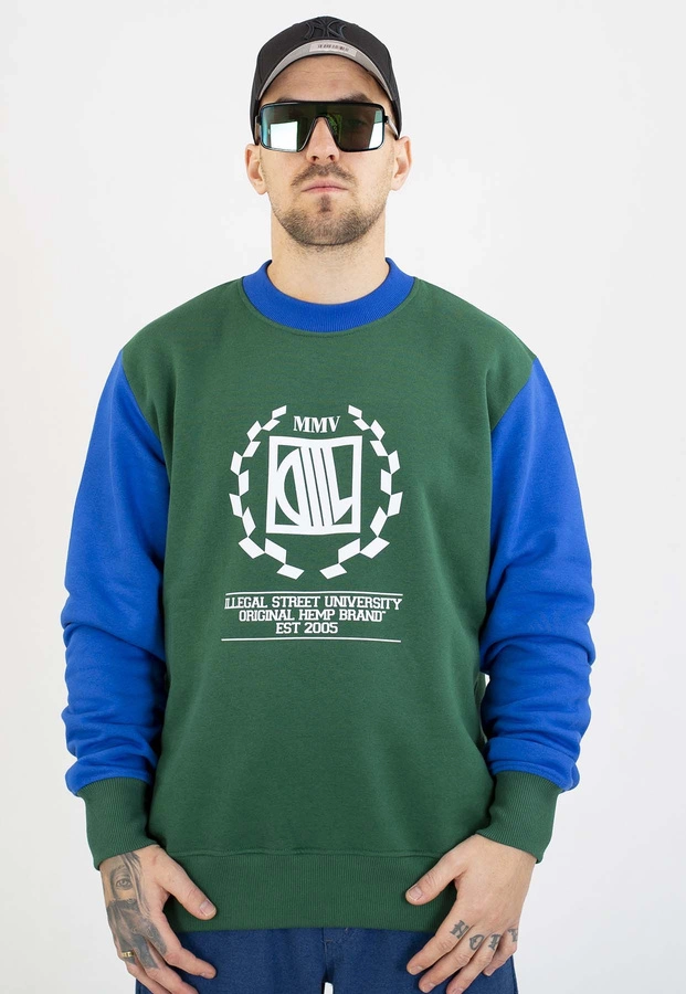 Bluza Diil Bez Kaptura Double Laur zielono chabrowa