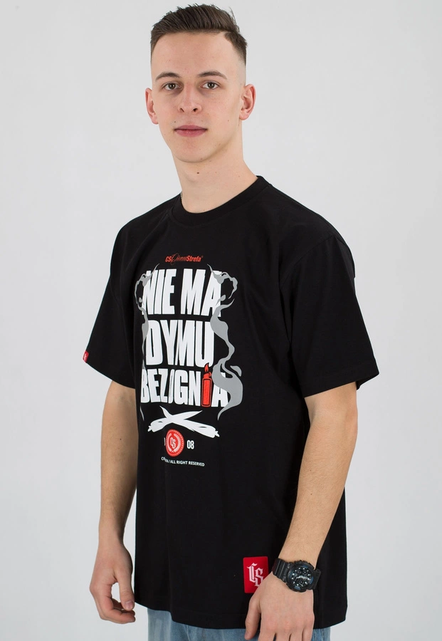 T-shirt Ciemna Strefa Nie Ma Dymu Bez Ognia czarny