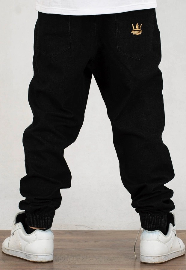 Spodnie Jigga Wear Jeans Crown Black Jeans Gold czarne